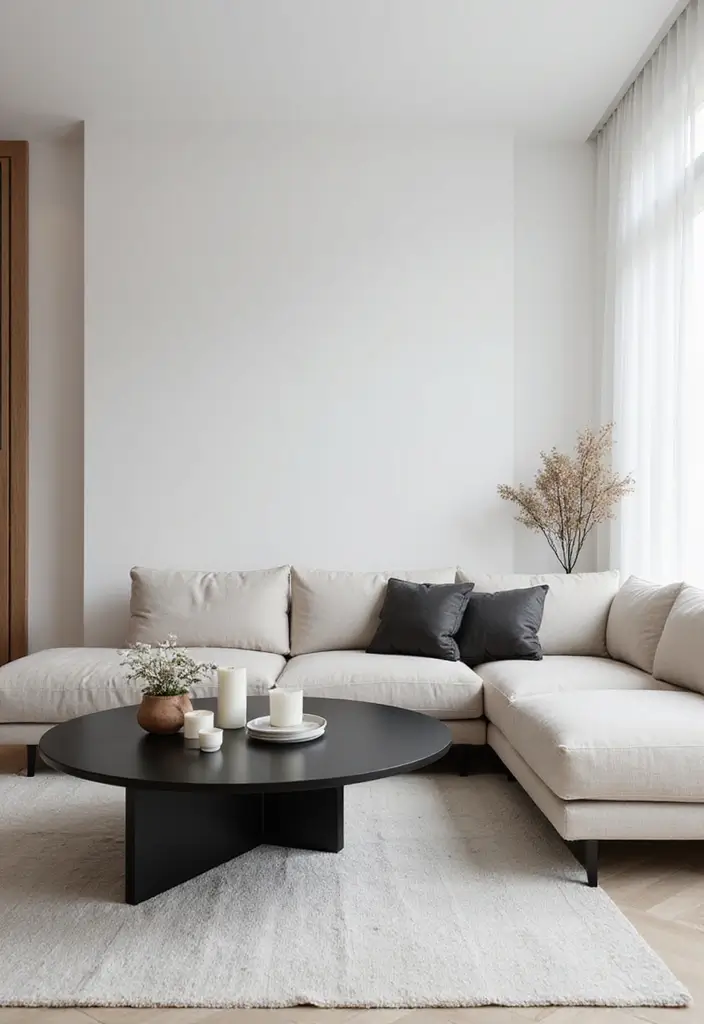 26 Black Furniture Living Room Ideas for a Bold Look - 2. Minimalist Black Coffee Table