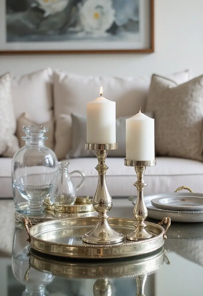 26 Mirror in Living Room Ideas That Brighten the Space 10 26 Mirror in Living Room Ideas That Brighten the Space - 10. Mirrored Accessories