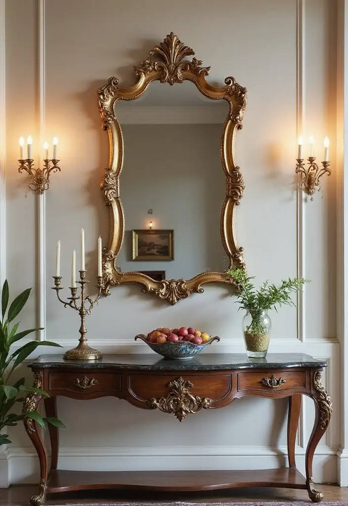 26 Mirror in Living Room Ideas That Brighten the Space 14 26 Mirror in Living Room Ideas That Brighten the Space - 14. Vintage Mirrors with Decorative Elements