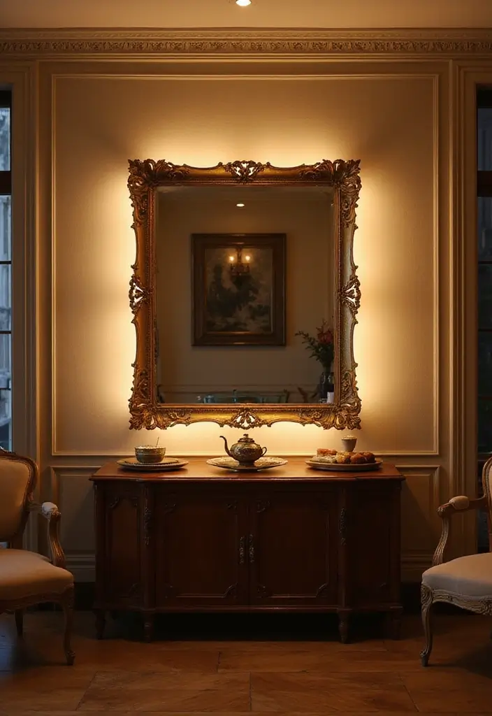 26 Mirror in Living Room Ideas That Brighten the Space 17 26 Mirror in Living Room Ideas That Brighten the Space - 17. Illuminated Mirrors