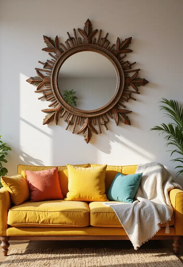 26 Mirror in Living Room Ideas That Brighten the Space 19 26 Mirror in Living Room Ideas That Brighten the Space - 19. Artistic Framed Mirrors
