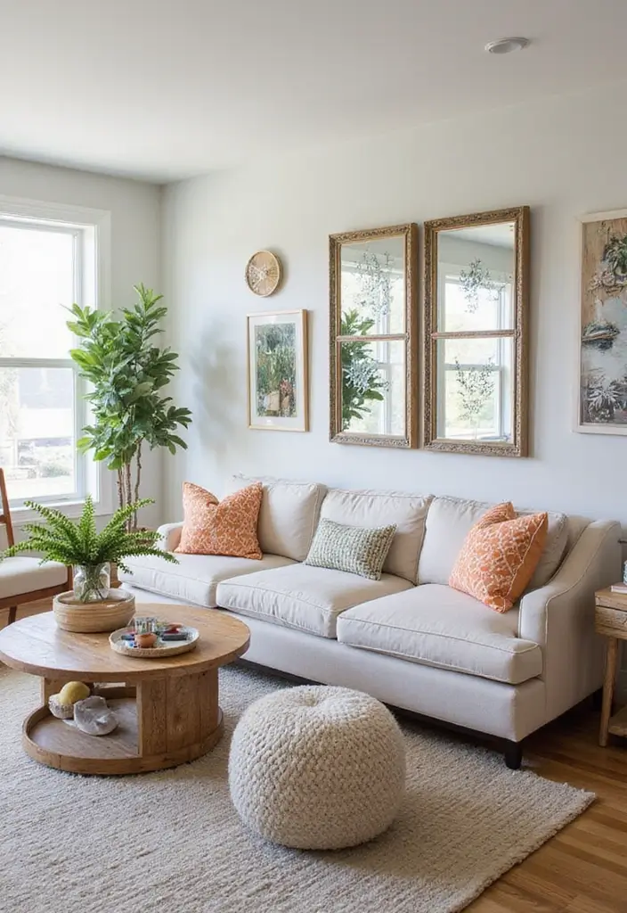 26 Mirror in Living Room Ideas That Brighten the Space 20 26 Mirror in Living Room Ideas That Brighten the Space - 20. Mirrors with Themed Frames