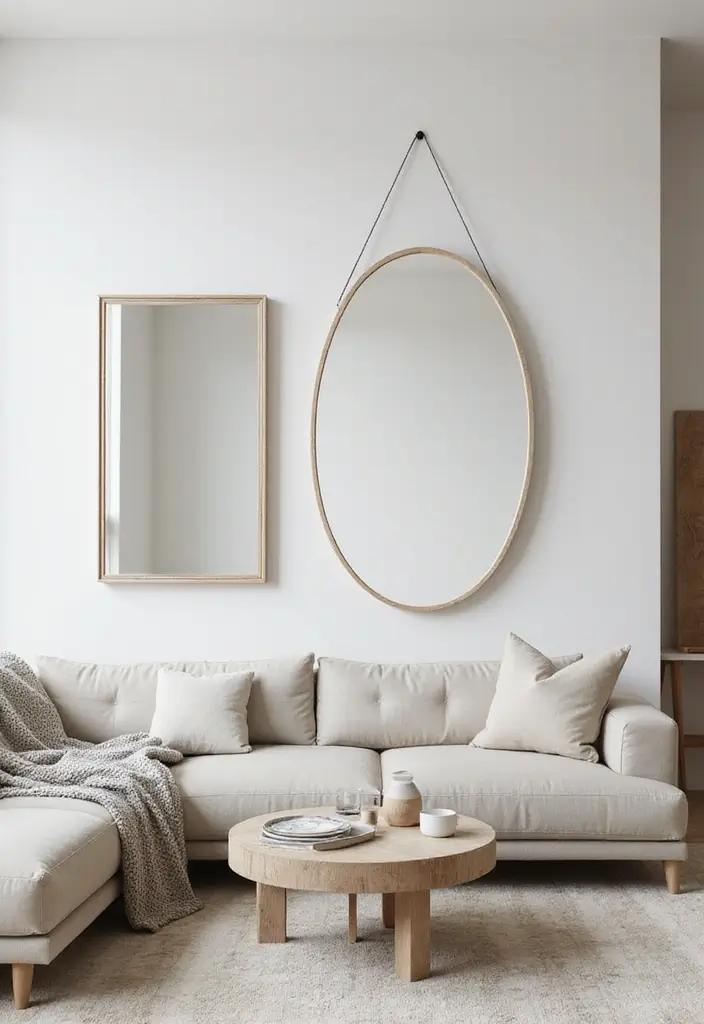 26 Mirror in Living Room Ideas That Brighten the Space 24 26 Mirror in Living Room Ideas That Brighten the Space - 24. Minimalist Mirrors