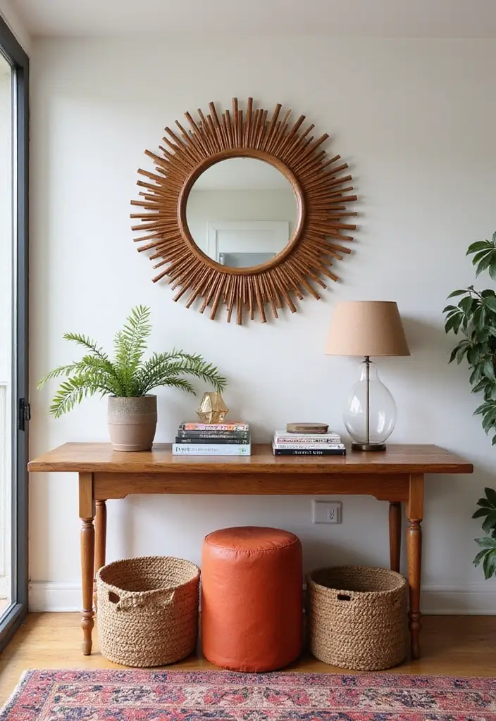 26 Mirror in Living Room Ideas That Brighten the Space 9 26 Mirror in Living Room Ideas That Brighten the Space - 9. Vintage Sunburst Mirrors