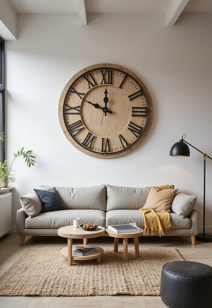 27 Colorful Living Room Ideas Full of Energy - 24. Quirky Clocks
