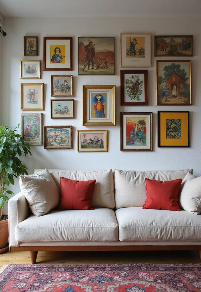 27 Colorful Living Room Ideas Full of Energy - 26. Colorful Souvenirs