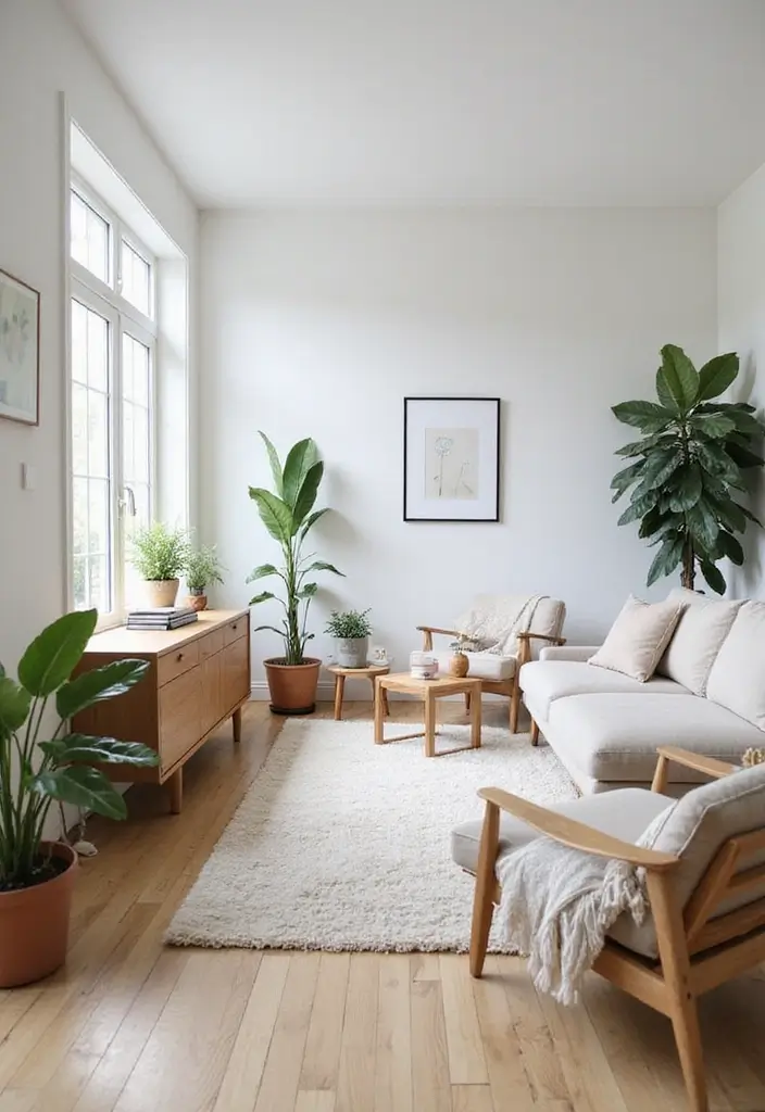 27 Green Living Room Inspirations for a Refreshing Space - 18. Minimalist Approach