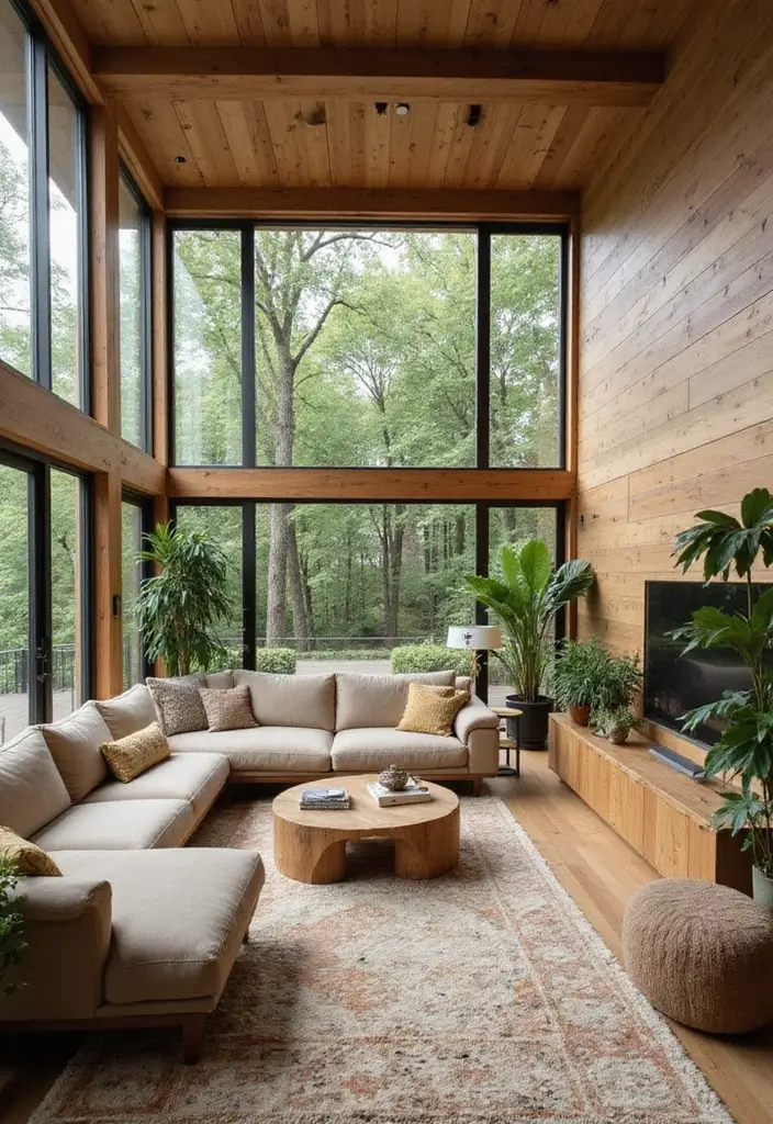 27 Green Living Room Inspirations for a Refreshing Space - 3. Biophilic Design Elements