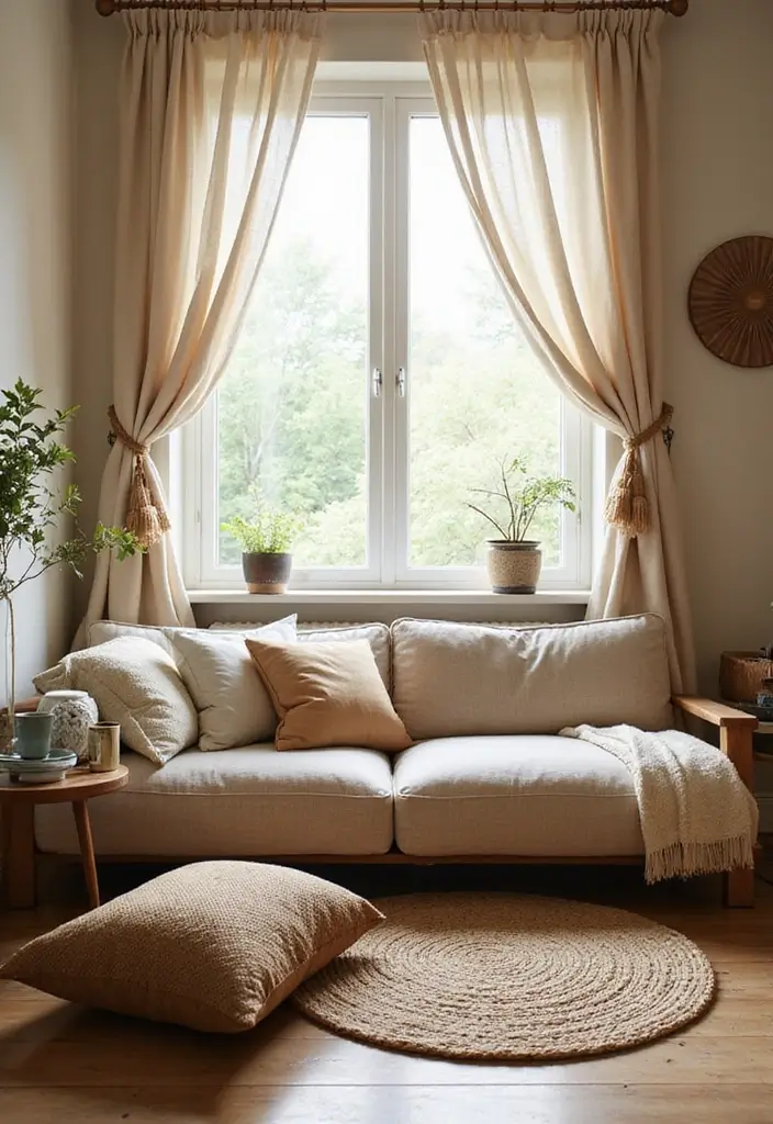 27 Green Living Room Inspirations for a Refreshing Space - 4. Eco-Friendly Textiles