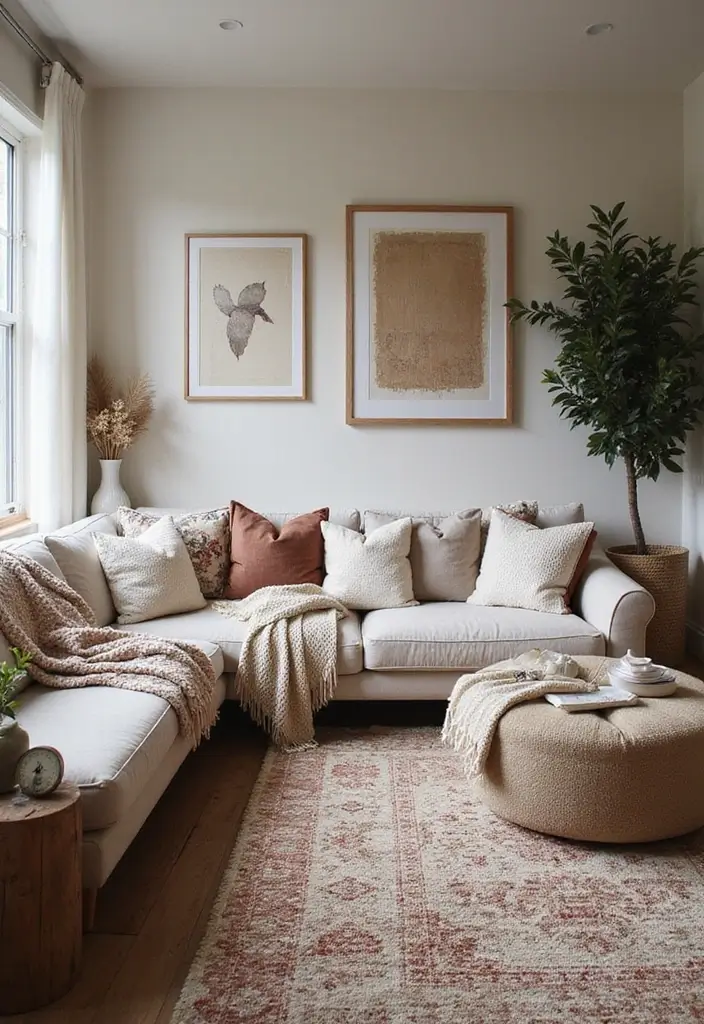 27 Living Room Designs for Small Spaces That Look Bigger 13 27 Living Room Designs for Small Spaces That Look Bigger - 13. Textured Fabrics for Depth