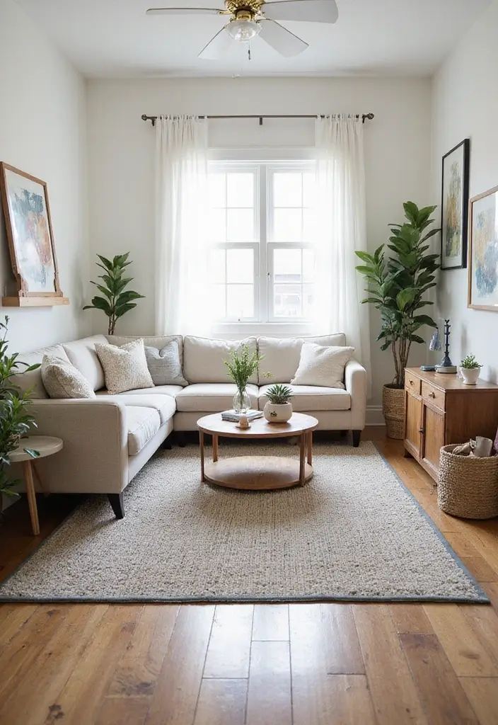 27 Living Room Designs for Small Spaces That Look Bigger 17 27 Living Room Designs for Small Spaces That Look Bigger - 17. Smart Use of Rugs