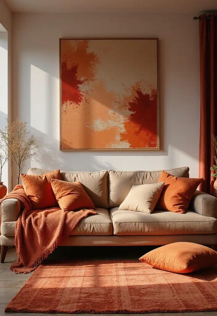 27 Living Room Designs with Fireplace for a Warm Home 13 27 Living Room Designs with Fireplace for a Warm Home - 13. Warm Color Splashes