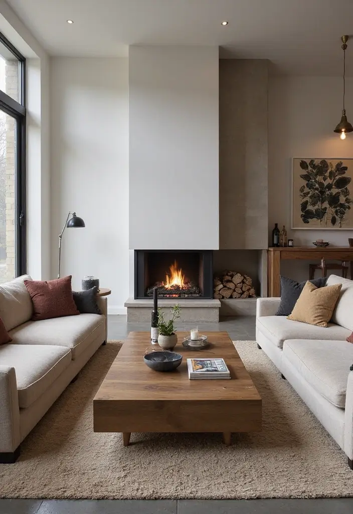 27 Living Room Designs with Fireplace for a Warm Home 16 27 Living Room Designs with Fireplace for a Warm Home - 16. Dual Fireplaces