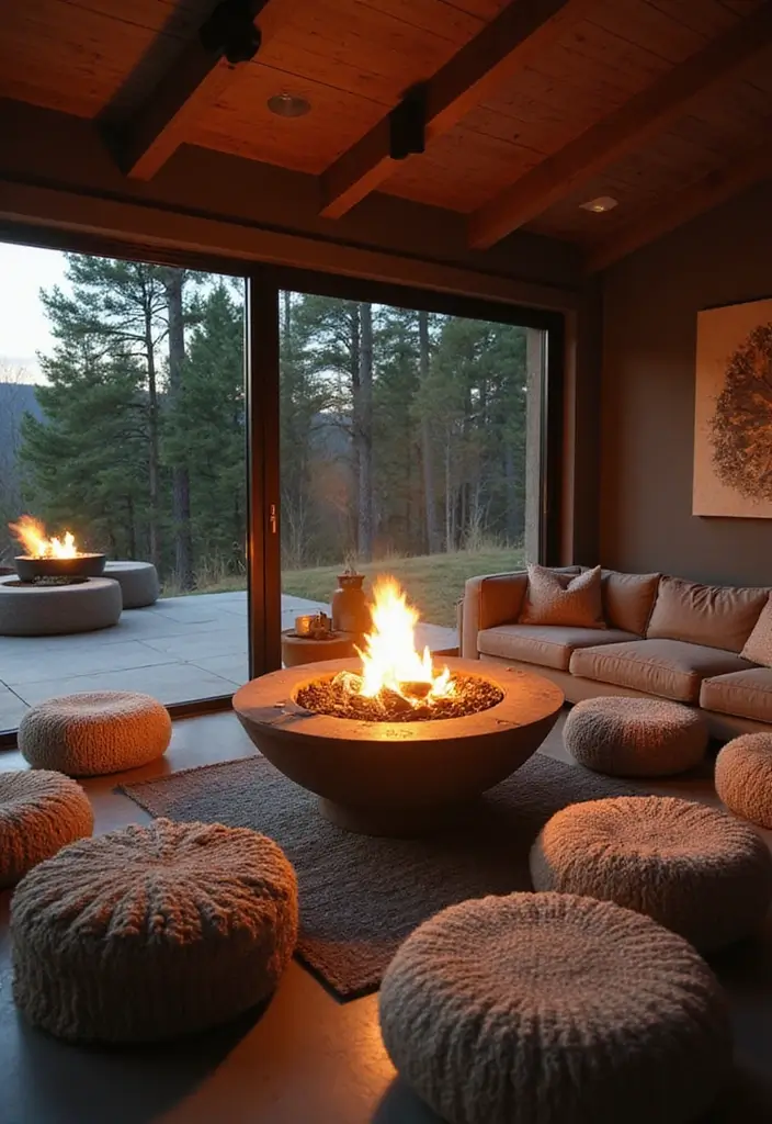 27 Living Room Designs with Fireplace for a Warm Home 20 27 Living Room Designs with Fireplace for a Warm Home - 20. Cozy Fire Pit