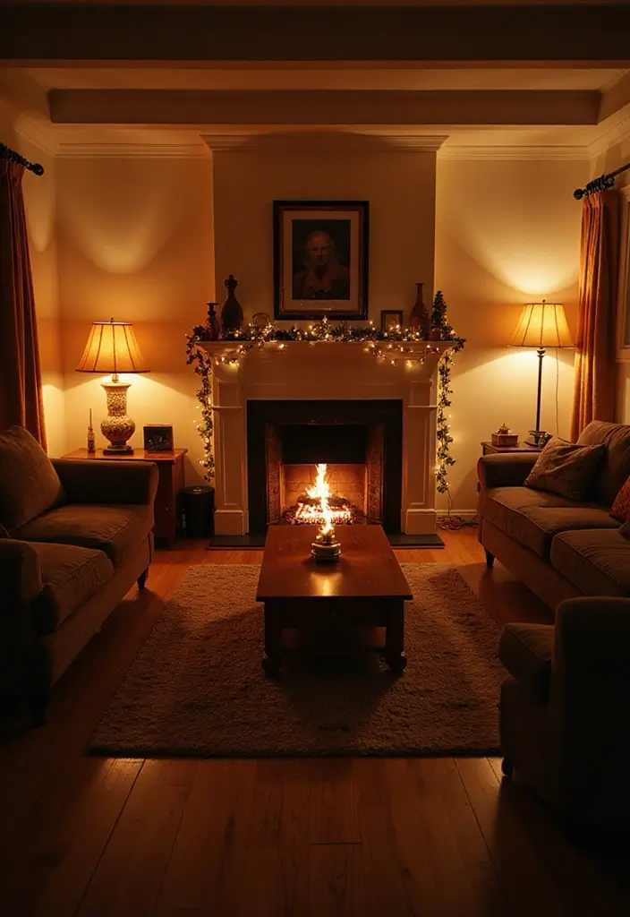 27 Living Room Designs with Fireplace for a Warm Home 27 27 Living Room Designs with Fireplace for a Warm Home - 27. Warm Lighting