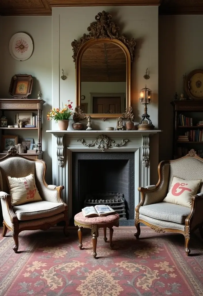 27 Living Room Designs with Fireplace for a Warm Home 6 27 Living Room Designs with Fireplace for a Warm Home - 6. Vintage Vibes