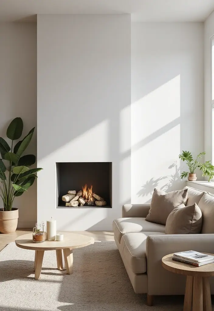 27 Living Room Designs with Fireplace for a Warm Home 7 27 Living Room Designs with Fireplace for a Warm Home - 7. Minimalistic Warmth