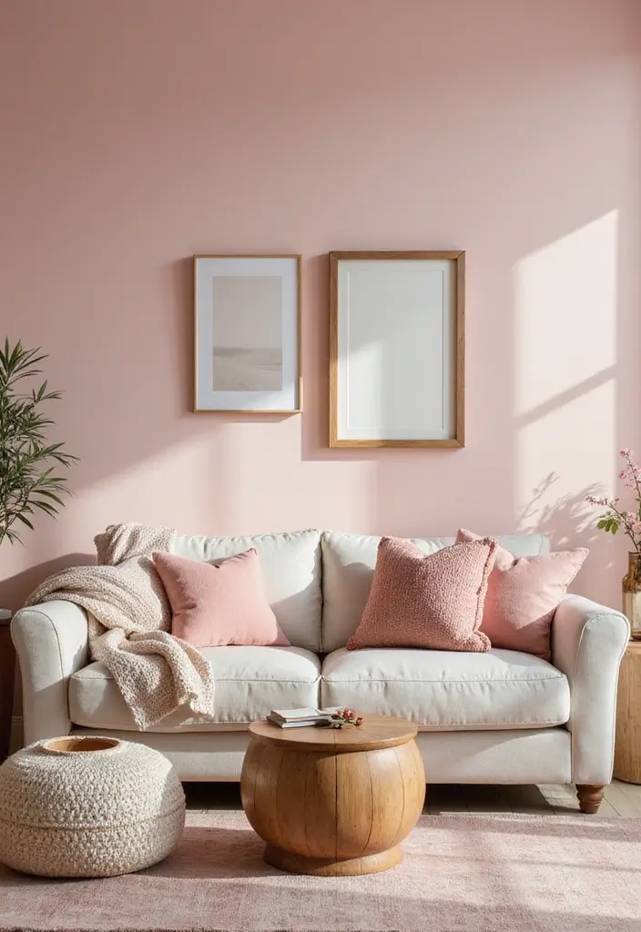 27 Pink Living Room Ideas That Are Surprisingly Chic - 10. Cozy Pink Neutrals