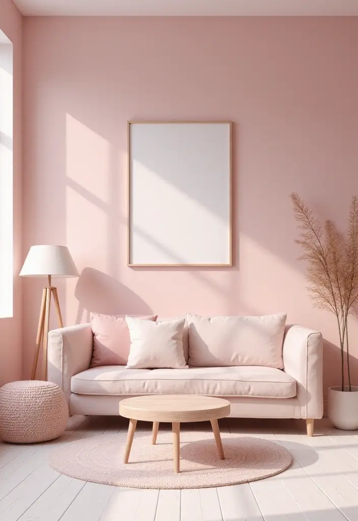 27 Pink Living Room Ideas That Are Surprisingly Chic - 3. Minimalist Pink Spaces