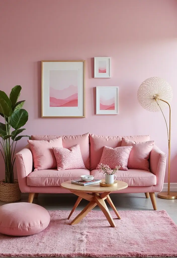 27 Pink Living Room Ideas That Are Surprisingly Chic - 8. Playful Pink Accents