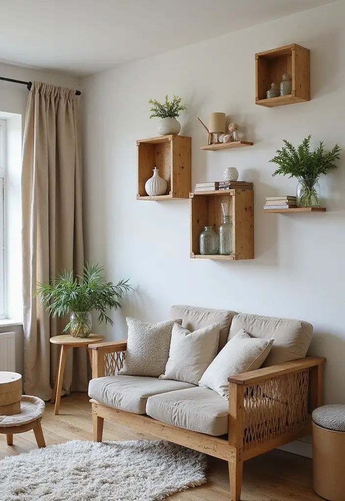 28 Boho Living Room Inspirations Full of Charm - 26. Upcycled Decor