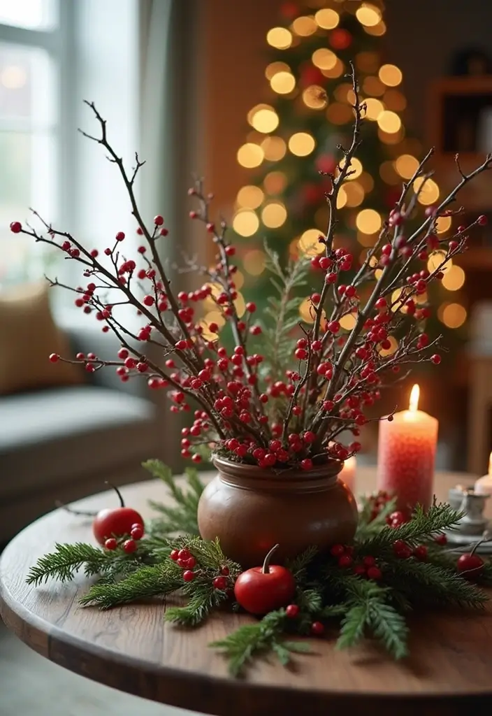 28 Christmas Decor Ideas for Living Room You Must Try - 23. Natural Elements in Decor