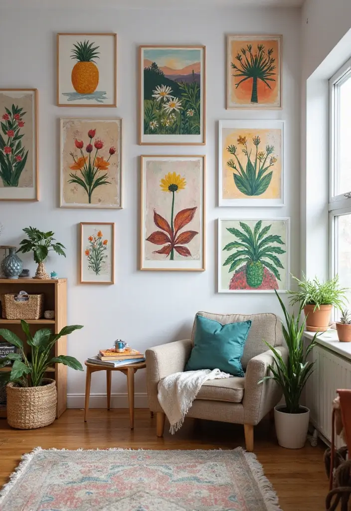 28 Gallery Wall Living Room Inspirations You’ll Love 10 28 Gallery Wall Living Room Inspirations You’ll Love - 10. DIY Art Corner