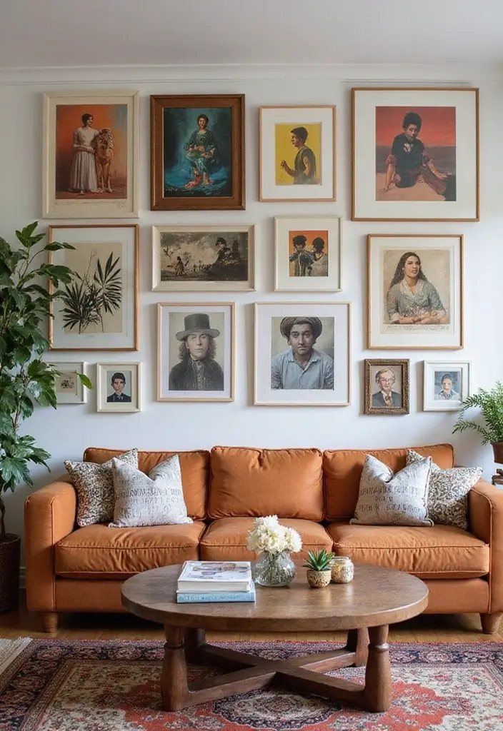 28 Gallery Wall Living Room Inspirations You’ll Love 28 28 Gallery Wall Living Room Inspirations You’ll Love - 28. Eclectic Gallery Inspiration