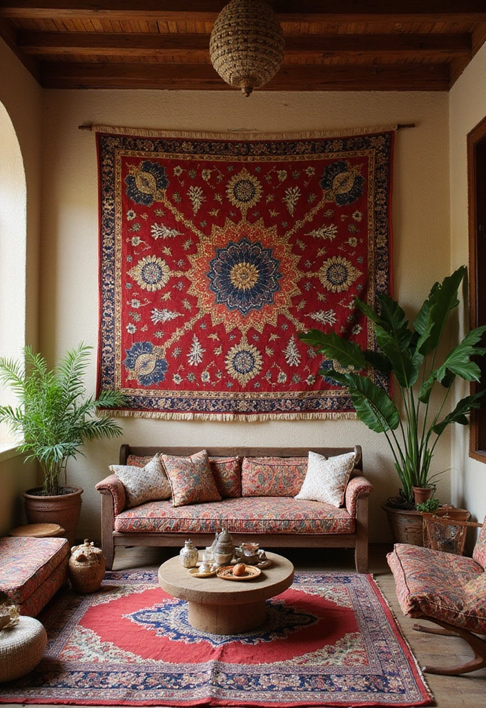 28 Indian Living Room Ideas That Blend Culture and Comfort - 13. Ethnic Wall Hangings