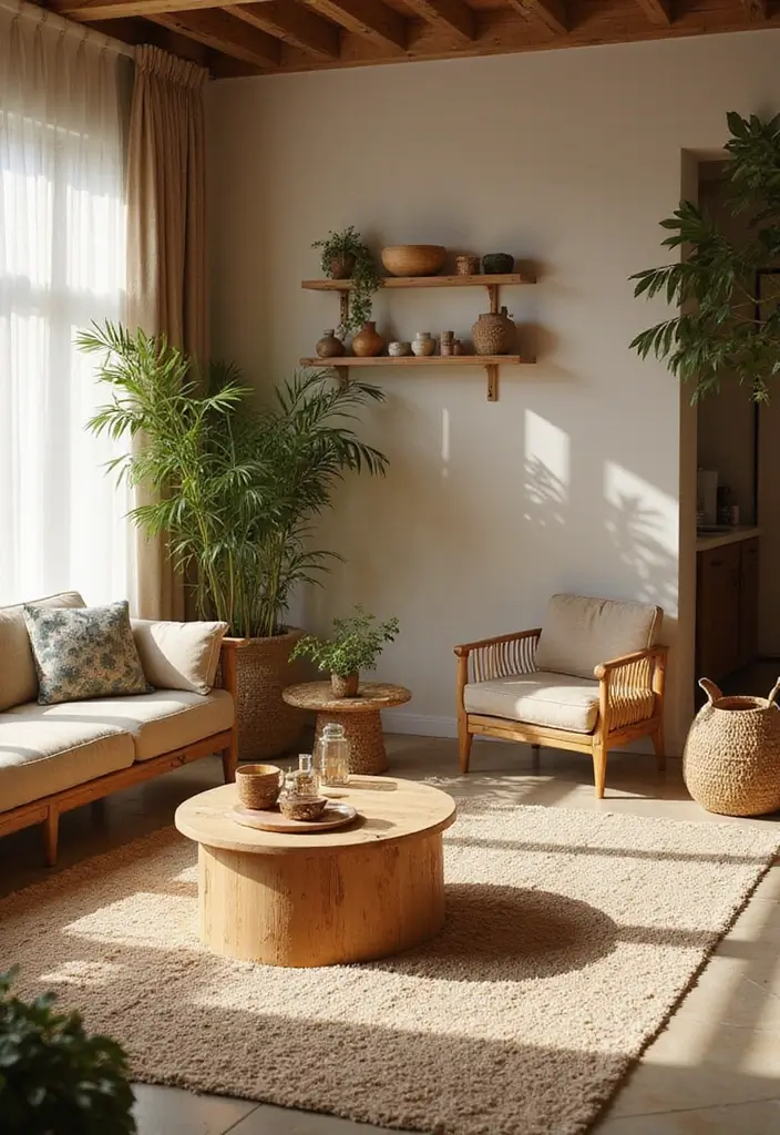 28 Indian Living Room Ideas That Blend Culture and Comfort - 15. Eco-Friendly Decor
