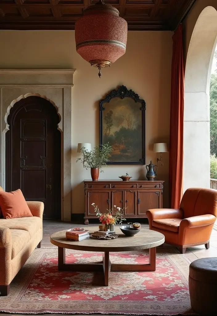 28 Indian Living Room Ideas That Blend Culture and Comfort - 26. Blend of Old and New