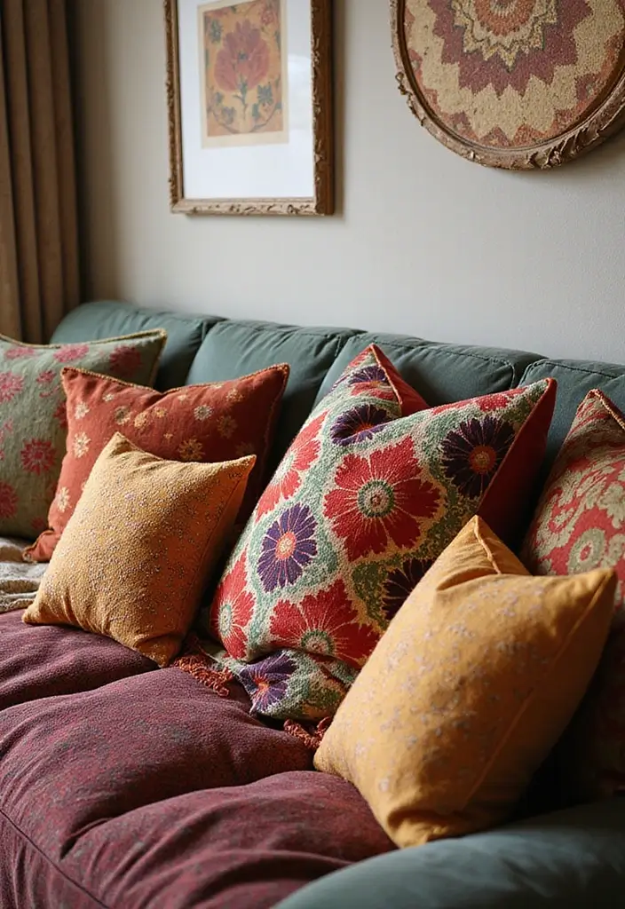 28 Indian Living Room Ideas That Blend Culture and Comfort - 4. Colorful Throw Pillows