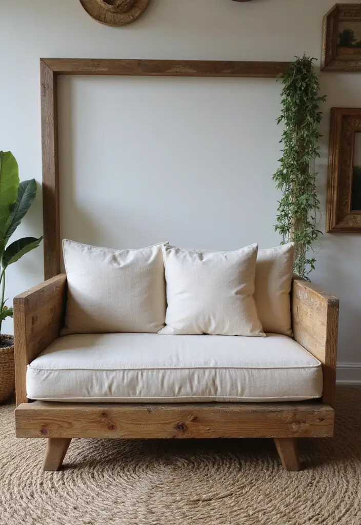 29 Sofas Ideas for Living Room You’ll Want to Copy 1 29 Sofas Ideas for Living Room You’ll Want to Copy - 1. Reclaimed Wood Frame Sofa