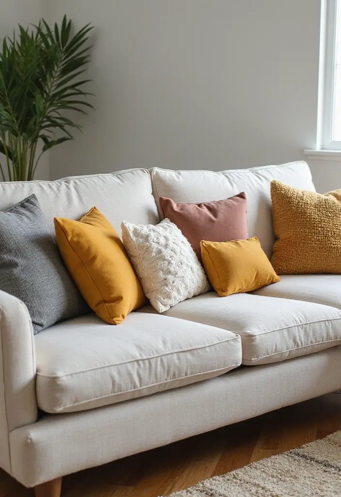 29 Sofas Ideas for Living Room You’ll Want to Copy 13 29 Sofas Ideas for Living Room You’ll Want to Copy - 13. Eco-Friendly Sofa Pillows