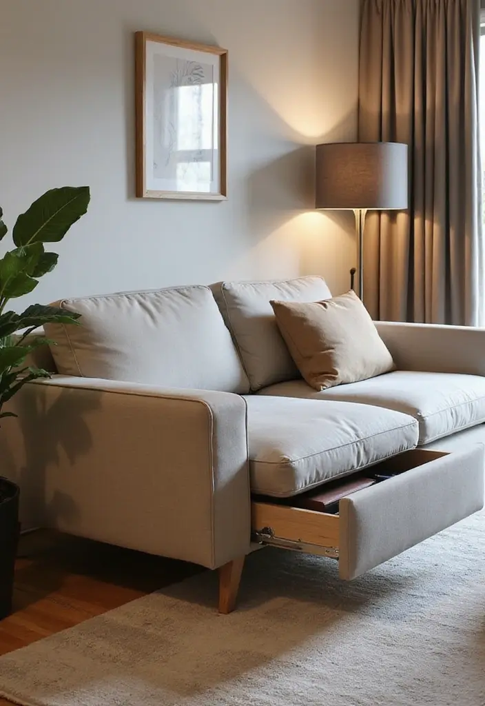 29 Sofas Ideas for Living Room You’ll Want to Copy 21 29 Sofas Ideas for Living Room You’ll Want to Copy - 21. Sofas with Built-in Storage