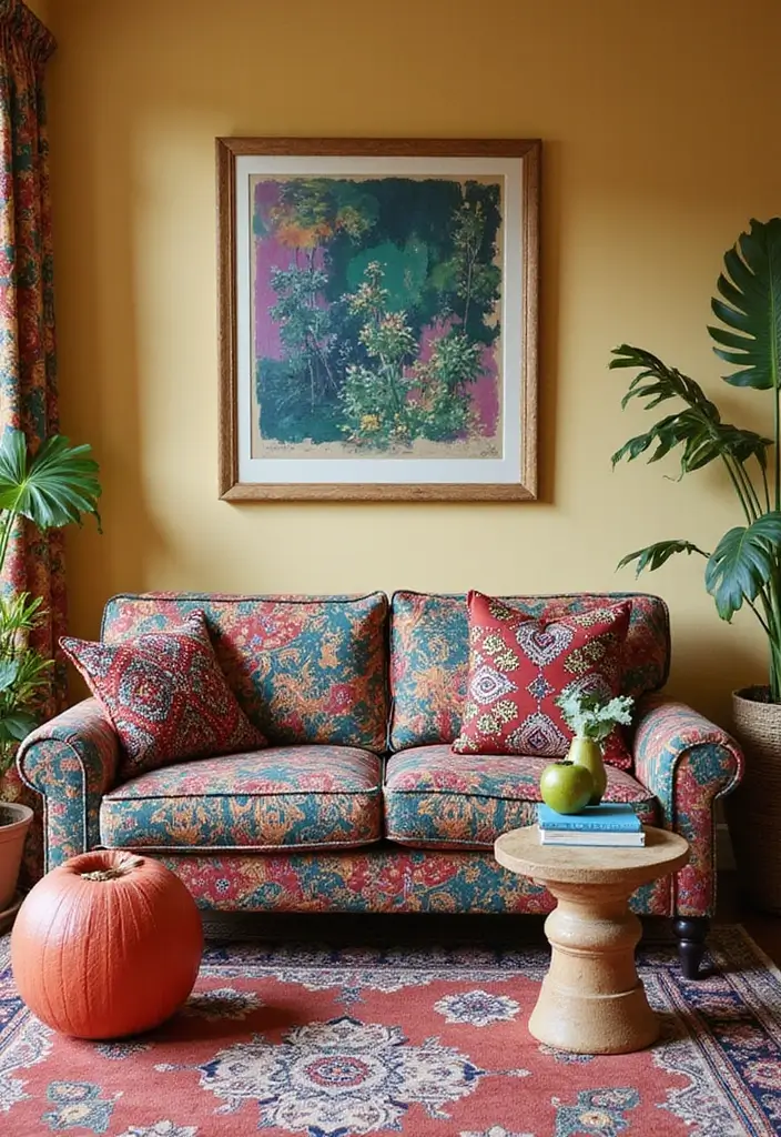 29 Sofas Ideas for Living Room You’ll Want to Copy 28 29 Sofas Ideas for Living Room You’ll Want to Copy - 28. Bold Patterns and Textiles