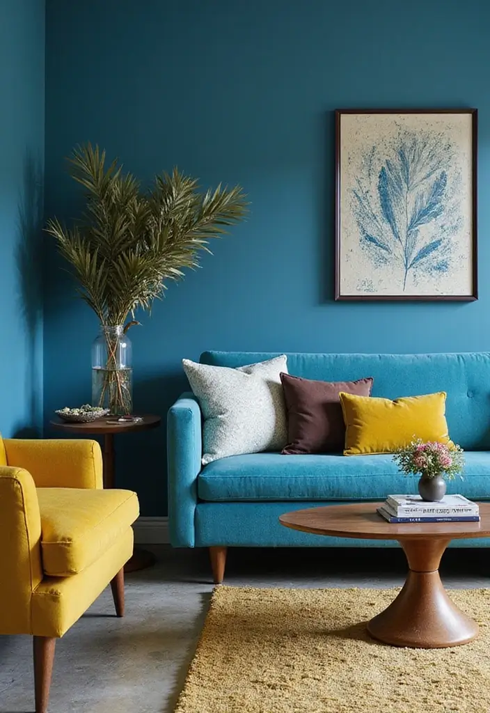 30 Blue Living Room Ideas That Feel Fresh and Modern - 13. Bold Cerulean for Impact