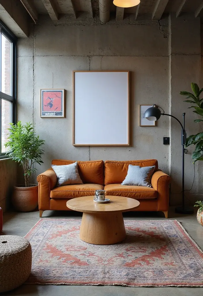 30 Brown Couch Living Room Ideas That Look Stylish - 15. Urban Loft Style
