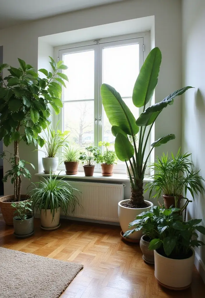 30 Cozy Living Room Ideas You’ll Fall in Love With - 11. Plentiful Greenery