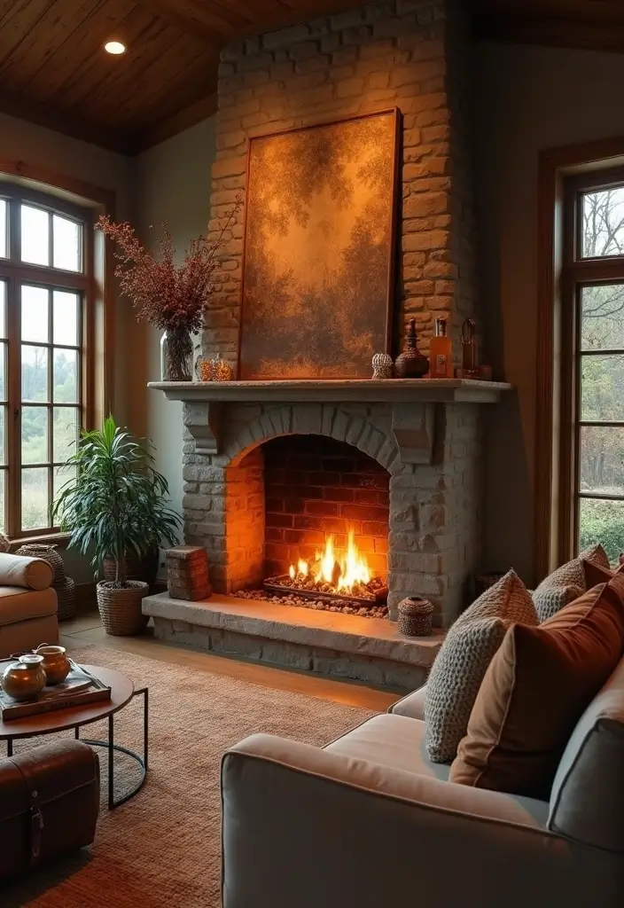 30 Cozy Living Room Ideas You’ll Fall in Love With - 12. Cozy Fireplace Setup