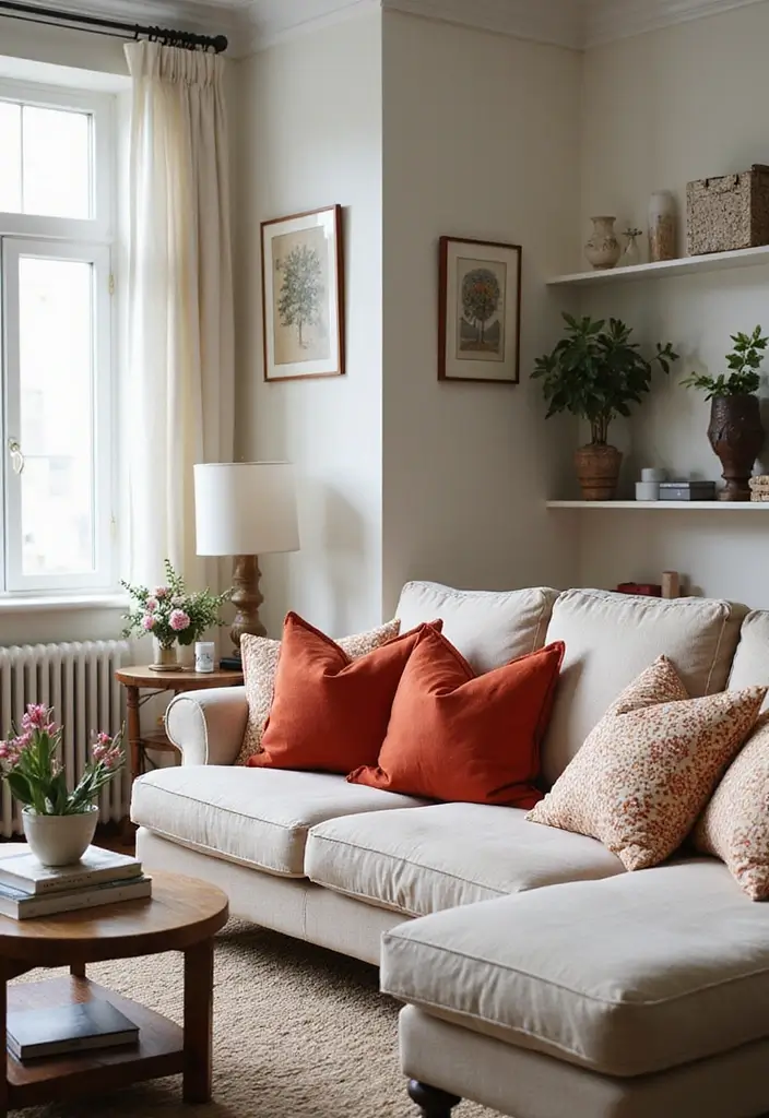 30 Cozy Living Room Ideas You’ll Fall in Love With - 19. Accents of Bold Color