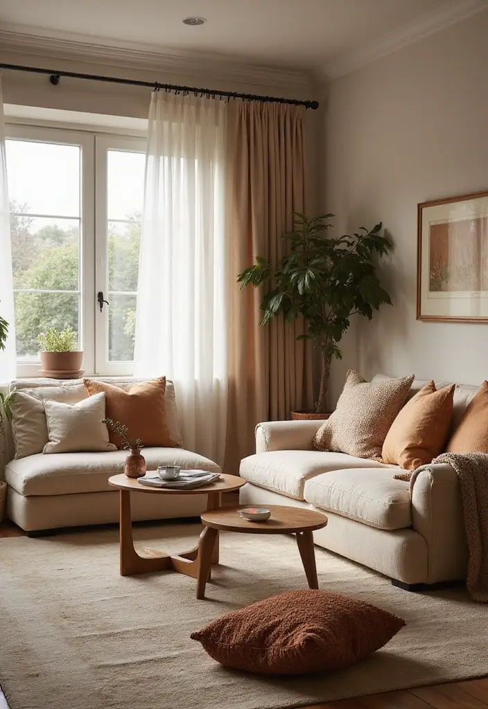 30 Cozy Living Room Ideas You’ll Fall in Love With - 29. Soft-Edged Furniture