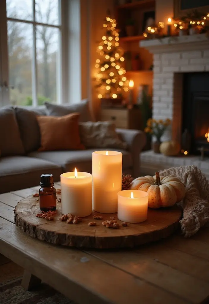 30 Cozy Living Room Ideas You’ll Fall in Love With - 30. Cozy Ambiance with Scents