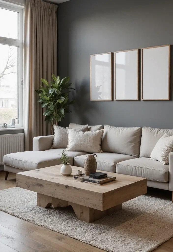 30 Grey and Beige Living Room Ideas That Feel Balanced - 20. Unique Coffee Table Selections