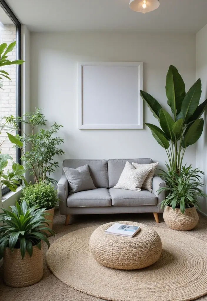 30 Grey and Beige Living Room Ideas That Feel Balanced - 9. Incorporating Greenery