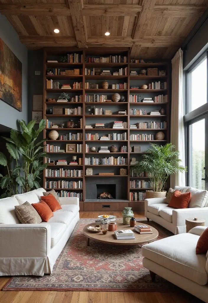 30+ Shelves in Living Room Ideas That Add Style - 11. Multi-Level Shelving