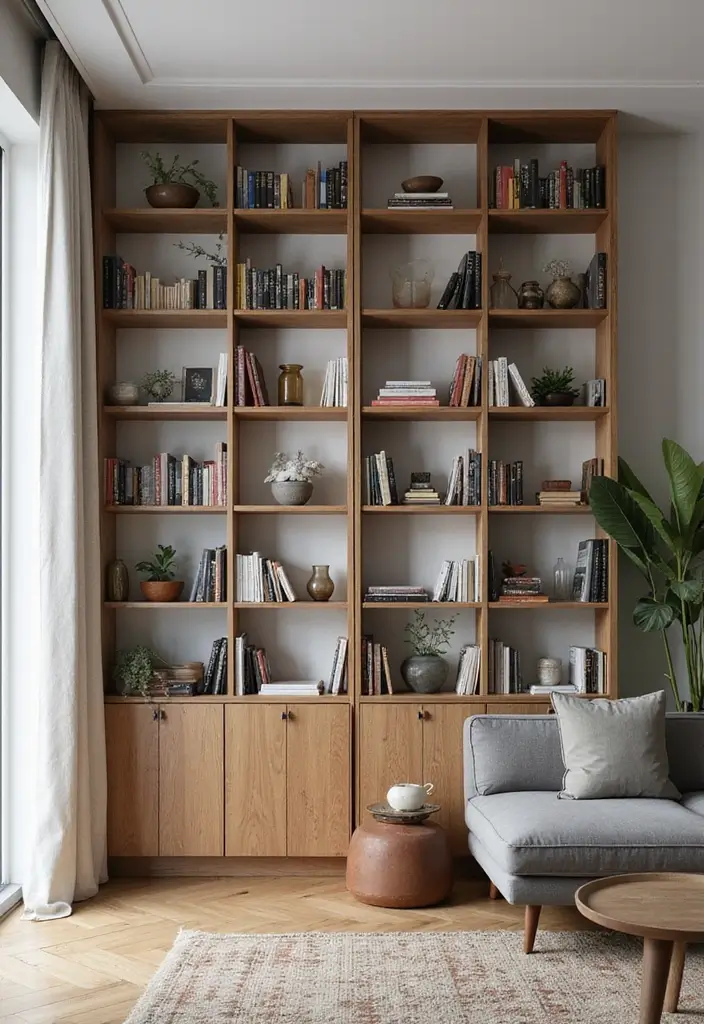 30+ Shelves in Living Room Ideas That Add Style - 28. Vertical Shelving Units